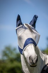 Horseware Shield Horse Fly Mask, Navy/Silver, Pony
