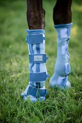 Horseware Horse Fly Boots, Heather Blue/Blue & Silver, Pony, 2 count