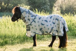 Horseware Bug Rug Plus Petite Horse Fly Sheet, Dragonfly Print/Silver, Blue & Sage, 45-in slide 1 of 9