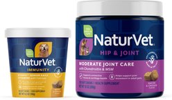 NaturVet VitaPet Senior Daily Vitamins Plus Glucosamine Soft Chews Dog Supplement, 60 count + NaturVet Glucosamine DS Plus MSM & Chondroitin Dog & Cat Soft Chews, 120 count