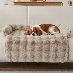 NonoPets Premium Rabbit Velvet Calming Orthopedic Dog & Cat Bed, Brown