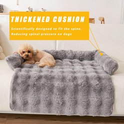 NonoPets Premium Rabbit Velvet Calming Orthopedic Dog & Cat Bed, Dark Grey slide 2 of 9