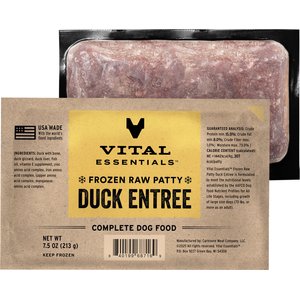Vital Essentials Frozen Raw Patties Grain-Free Duck Entree Dog Food, 4.7-lb box