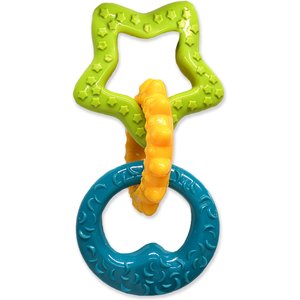 Nylabone Puppy Power Chew Teething Toy Rings Dogs Bacon Yellow, Small 