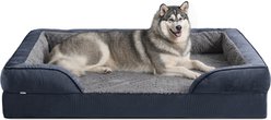 JOEJOY Orthopedic Waterproof, Egg-Crate Foam Puppy, Dog & Cat Couch Bed with Washable Removable Cover, Dark Grey, X-Large: 42 x 32 x 7-in