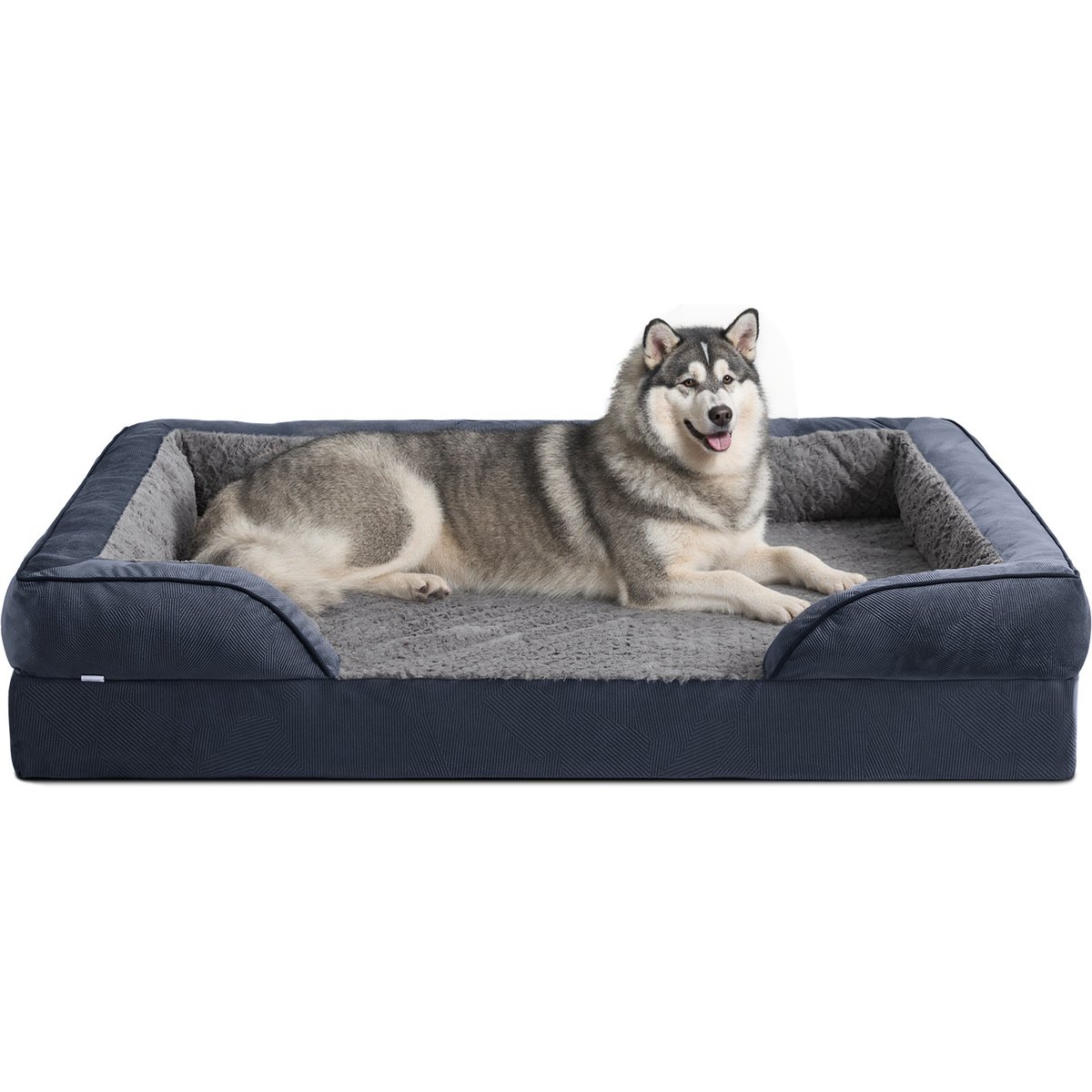 JOEJOY Orthopedic Waterproof, Egg-Crate Foam Puppy, Dog & Cat Couch Bed with Washable Removable Cover, Dark Grey, X-Large: 42 x 32 x 7-in