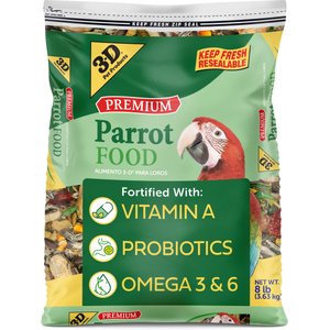 3-D Parrot Food, 8-lb bag