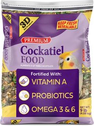 3-D Cockatiel Food, 9-lb bag