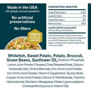 JustFoodForDogs Fish & Sweet Potato Recipe Frozen Human-Grade Fresh Dog Food, 72-oz pouch, case of 7