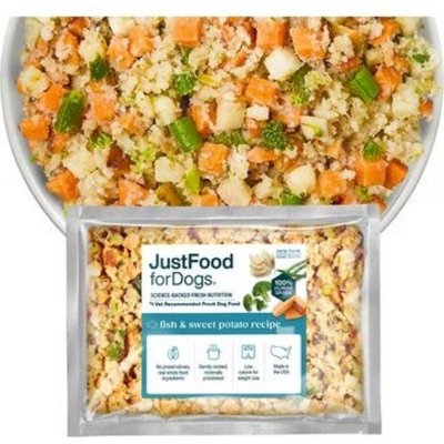 JustFoodForDogs JustFoodForDogs Fish & Sweet Potato Recipe Frozen Human-Grade Fresh Dog Food, 72-oz pouch