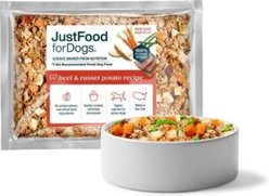 JustFoodForDogs Beef & Russet Potato Recipe Frozen Human-Grade Fresh Dog Food, 18-oz pouch, case of 7