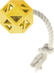 Fringe Studio Pull My Way Rubber Treat Dispensers Dog Toy, Yellow