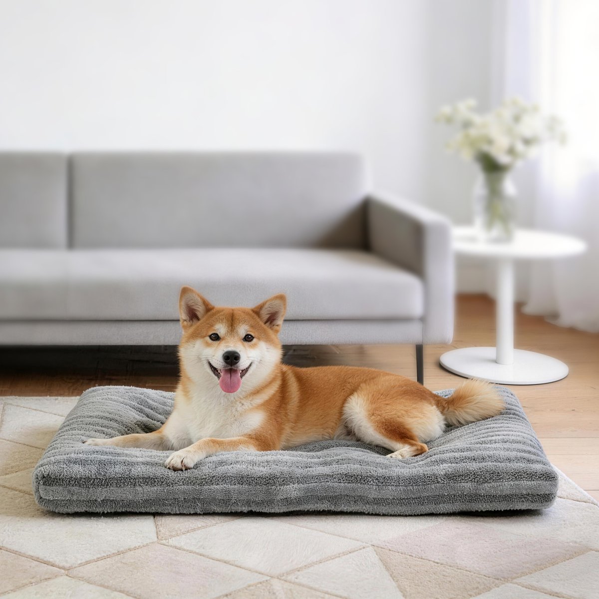 AIPERRO Pillow Dog Bed, Grey, Medium: 29-in