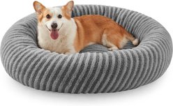 AIPERRO Plush Donut Round Dog Bed, Grey, X-Large