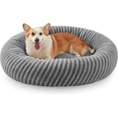 AIPERRO AIPERRO Plush Donut Round Dog Bed, Grey, X-Large