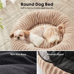 AIPERRO Plush Donut Round Dog Bed, Brown, Medium slide 2 of 8