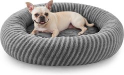 AIPERRO Plush Donut Round Dog Bed, Grey, Large