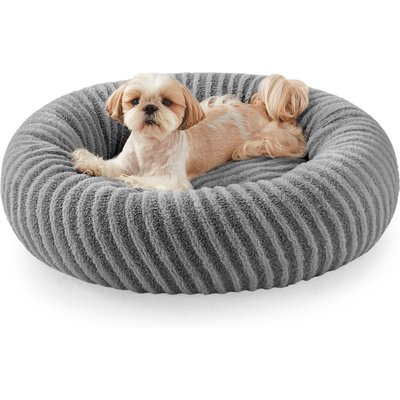 AIPERRO AIPERRO Plush Donut Round Dog Bed, Grey, Medium