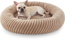 AIPERRO Plush Donut Round Dog Bed, Brown, Large