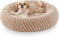 AIPERRO Plush Donut Round Dog Bed, Brown, Medium slide 1 of 8