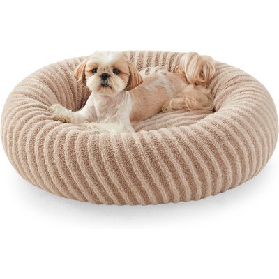 AIPERRO AIPERRO Plush Donut Round Dog Bed, Brown, Medium