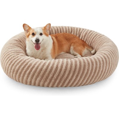 AIPERRO AIPERRO Plush Donut Round Dog Bed, Brown, X-Large