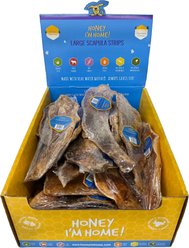 Honey I'm Home Natural Honey Coated Water Buffalo Large Scapula Dog Chews, case of 35