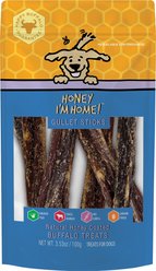 Honey I'm Home Natural Honey Coated Water Buffalo Gullet Sticks Dog Chews, 3.53-oz bag