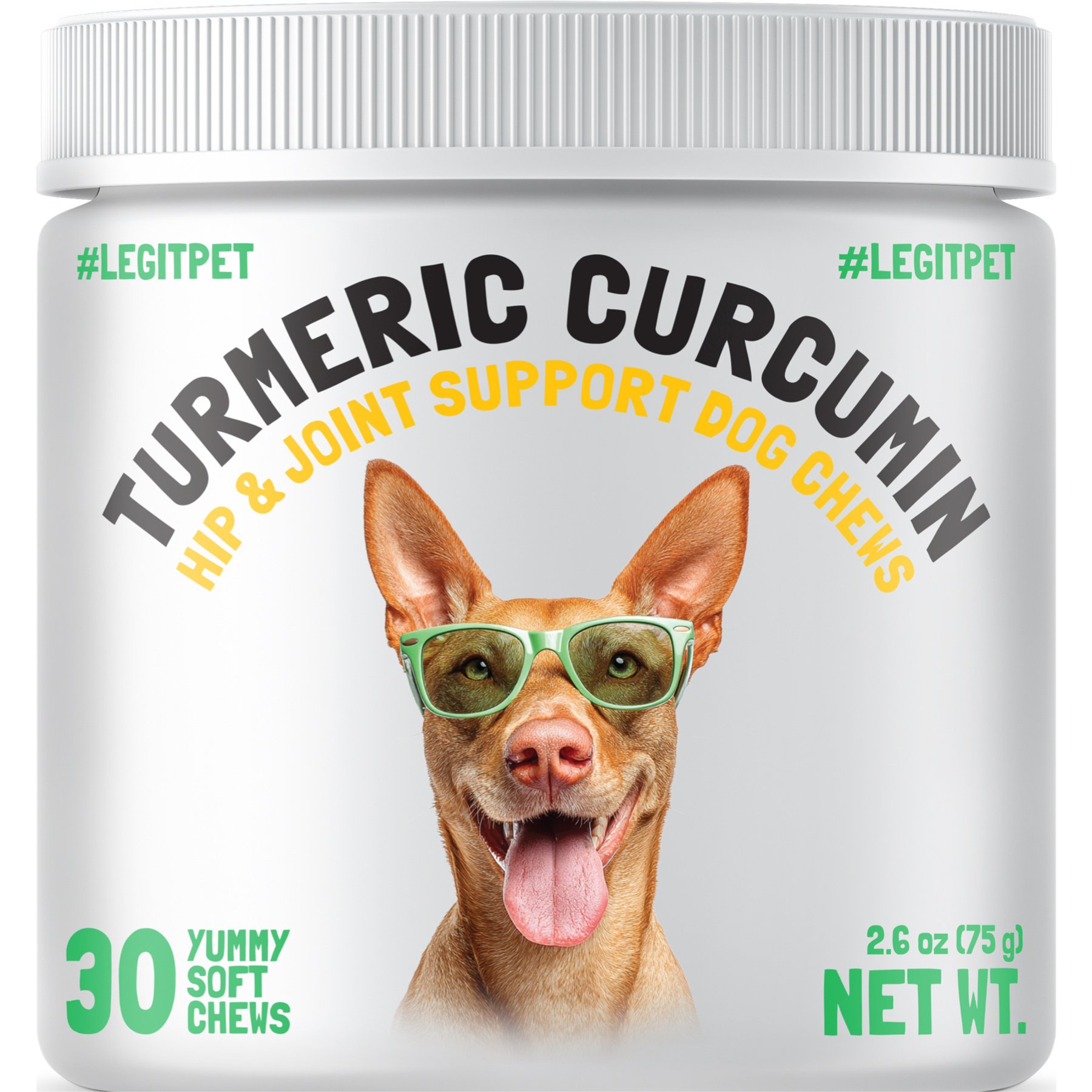 Legitpet Turmeric Curcumin Chews Joint Supplement for Dogs, 30 count