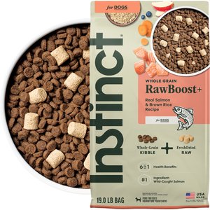 Instinct RawBoost Whole Grain Real Salmon & Brown Rice Recipe Dry Dog Food, 19-lb bag