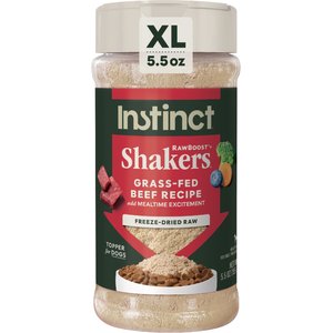 Instinct RawBoost Shakers All Natural Beef Recipe Grain-Free Freeze-Dried Dog Food Topper, 5.5-oz bottle