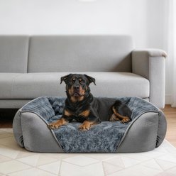 MIXJOY Pillow-Style Suede Dog & Cat Bed, Grey, XX-Large: 42 x 30 x 10-in