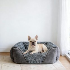 MIXJOY Pillow-Style Suede Dog & Cat Bed, Grey, Medium: 25 x 21 x 8-in