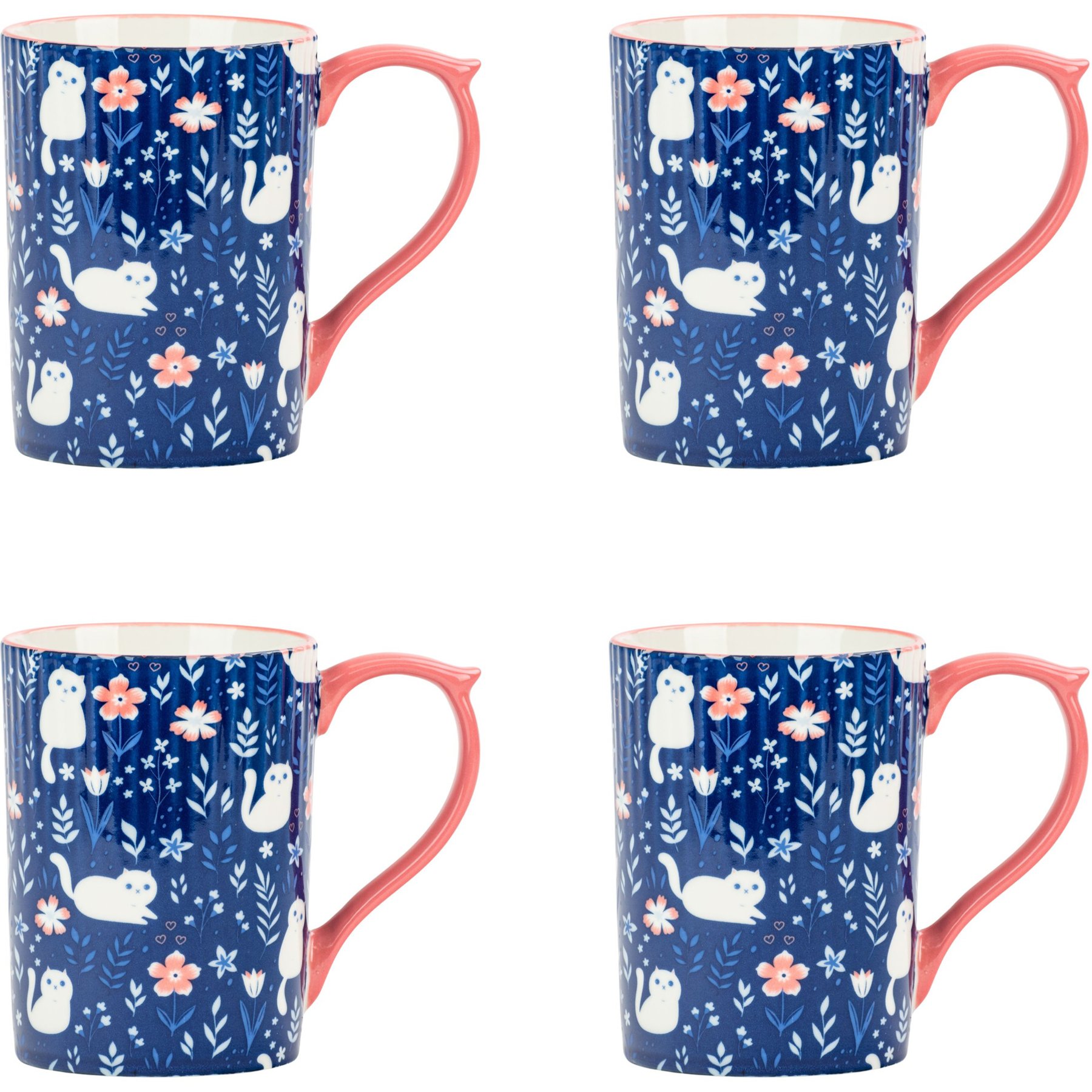 10 Strawberry Street Kitty Kat Lylah Mug, 18-oz, 4 count
