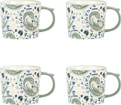 10 Strawberry Street Madison Paisley Cat Mug, 18-oz, 4 count