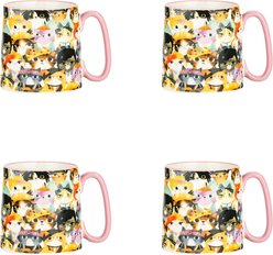 10 Strawberry Street Rockstar Cats Bella Mug, 18-oz, 4 count
