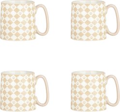 10 Strawberry Street Paw Checks Bella Mug, 18-oz, 4 count
