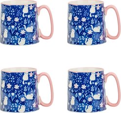 10 Strawberry Street Curious Kitty Bella Mug, 18-oz, 4 count