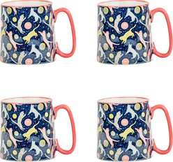 10 Strawberry Street Cats in Space Bella Mug, 18-oz, 4 count
