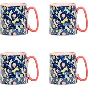 10 STRAWBERRY STREET Cats in Space Bella Mug, 18-oz, 4 count - Chewy.com