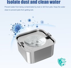 Newget 304 Stainless Steel Floating Anti-Splash & No Wet Mouth Design Stable Base Dog Water Bowl, Medium: 3-L slide 2 of 7