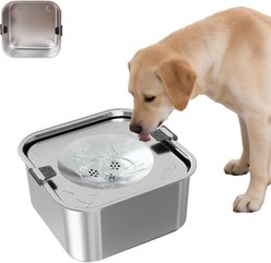 Newget 304 Stainless Steel Floating Anti-Splash & No Wet Mouth Design Stable Base Dog Water Bowl, Medium: 3-L slide 1 of 7