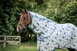 Horseware Bug Rug Plus Horse Fly Sheet, Dragonfly Print/Silver, Blue & Sage, 84-in