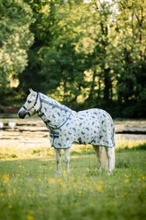 Horseware Bug Rug Plus Pony Horse Fly Sheet, Dragonfly Print/Silver, Blue & Sage, 66-in