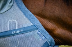 Horseware Rambo Horse Fly Mask, Heather Blue/Blue & Silver, Cob slide 2 of 8