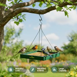 MIXXIDEA Hanging Tray Bird Feeder slide 2 of 9