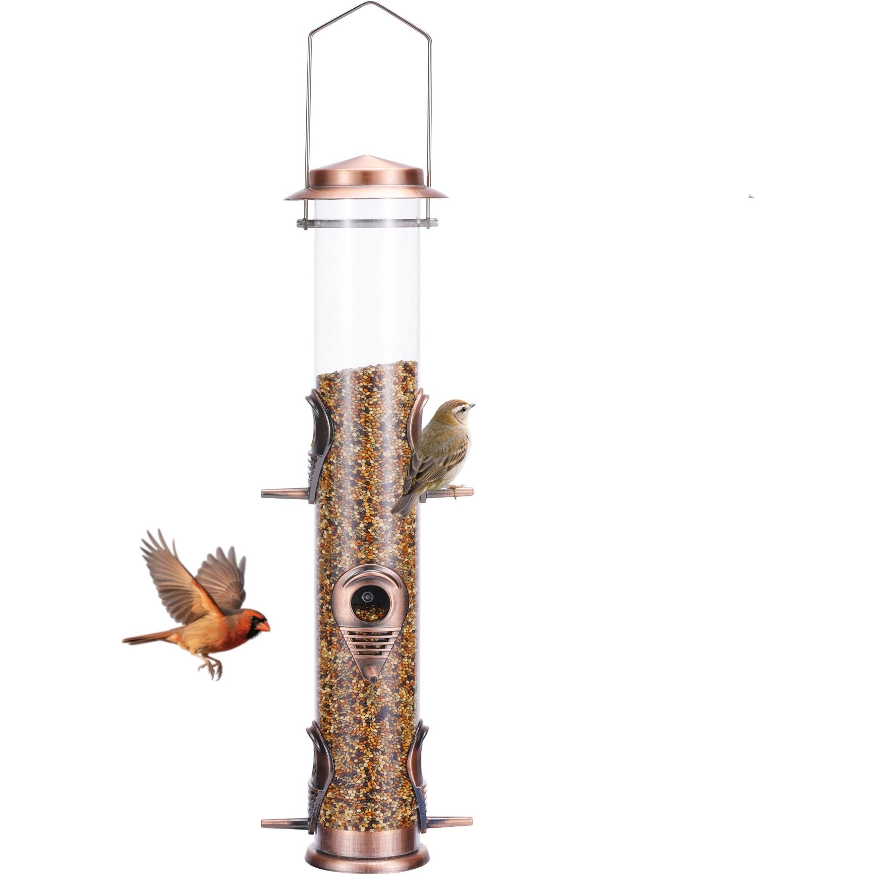 MIXXIDEA 6 Port Metal Tube Bird Feeder
