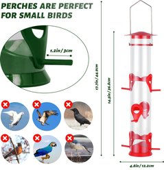 MIXXIDEA 6 Port Hanging Bird Feeder Tube, 2 count slide 2 of 8