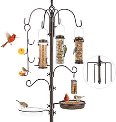 MIXXIDEA Suet Cage & Water Bowl Fruit Hook Bird Feeder Station