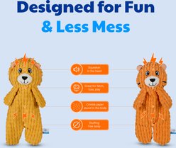 American Kennel Club Medium Pixel Pals Squeaky & Crinkle Toss Fetch & Interactive Play Tiger & Lion Soft Plush Dog Toy Set, 2 count slide 2 of 4
